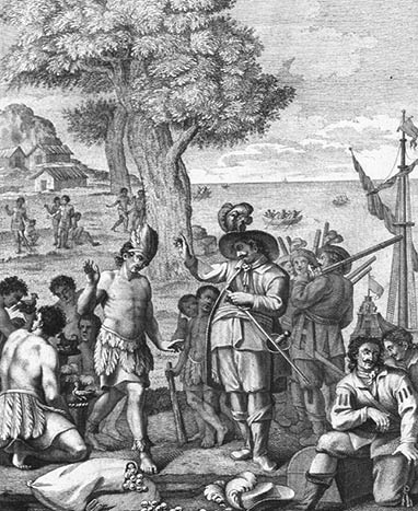 ILDEFONSO vARGAS Entrada de Juan de Grijalba en el Río de Tabasco donde es recibido en paz por su cacique