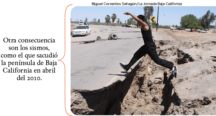 Miguel Cervantes Sahagún La Jornada Baja California,Otra consecuencia son los sismos, como el que sacudió la penínsul   