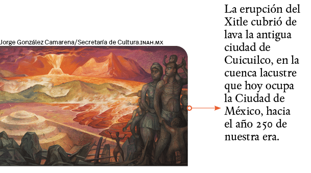 Jorge González Camarena Secretaría de Cultura inah mx,La erupción del Xitle cubrió de lava la antigua ciudad de Cuicu   