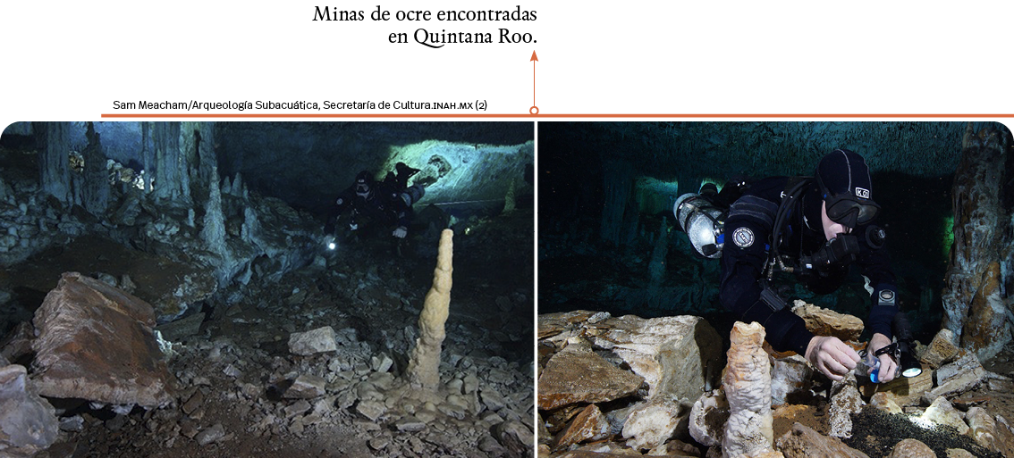 Sam Meacham Arqueología Subacuática, Secretaría de Cultura inah mx (2),Minas de ocre encontradas en Quintana Roo