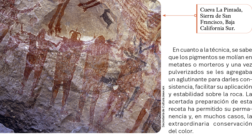 Secretaría de Cultura inah mx,En cuanto a la técnica, se sabe que los pigmentos se molían en metates o morteros y una   