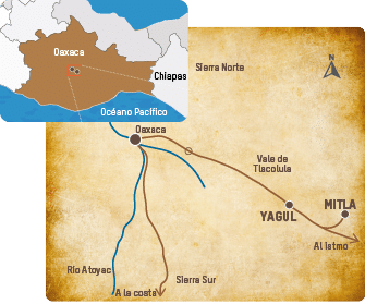 Océano Pacífico,Chiapas,Al istmo,A la costa,Río Atoyac,Vale de Tlacolula,Sierra Sur,Oaxaca,Sierra Norte,Oaxaca,mitla,   