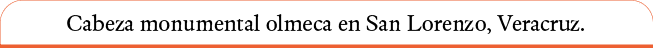 Cabeza monumental olmeca en San Lorenzo, Veracruz