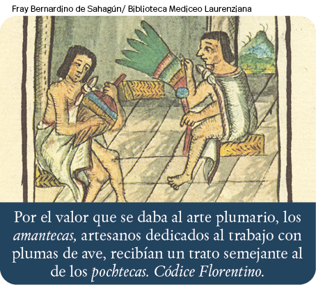 Fray Bernardino de Sahagún  Biblioteca Mediceo Laurenziana,Por el valor que se daba al arte plumario, los amantecas,    