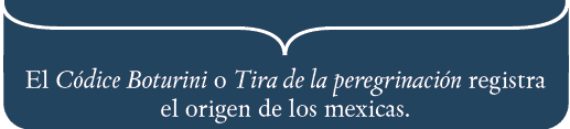 El Códice Boturini o Tira de la peregrinación registra el origen de los mexicas