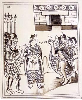Los chontales entregaron al conquistador una pieza clave de la colonización: Malintzin, una mujer que enseñó a los españoles la cultura indígena y fungió como su consejera  CÓDICE FLORENTINO, LIbRO XII, F  26R  ARCHIVO ED  RAÍCEs