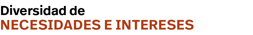 necesidades e intereses,Diversidad de