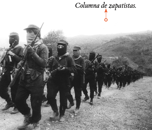 Columna de zapatistas
