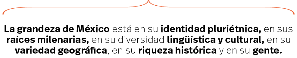 La grandeza de México está en su identidad pluriétnica, en sus raíces milenarias, en su diversidad lingüística y cult   
